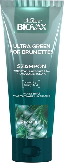 Picture of BIOVAX Glamour Ultra Green For Brunettes szampon do wosów dla brunetek 200ml