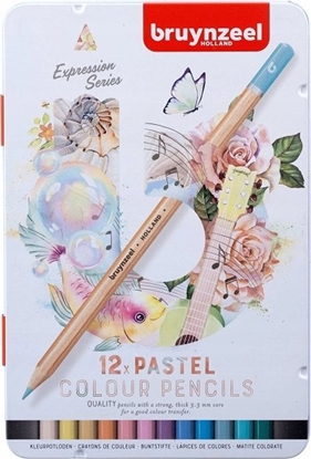 Изображение BRUYNZEEL SAKURA Bruynzeel Expression colour pencil tin | 12 pastel shades