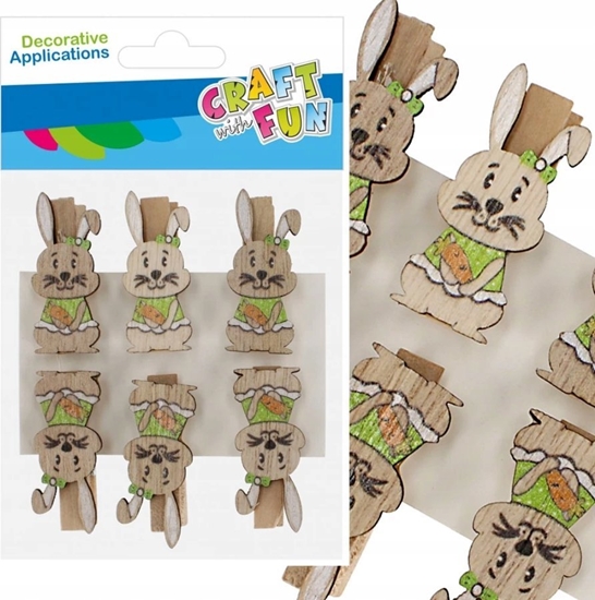 Picture of Craft with Fun OZDOBA DEK DREW SPINACZ ZAJACZ 6SZT CF 12/144
