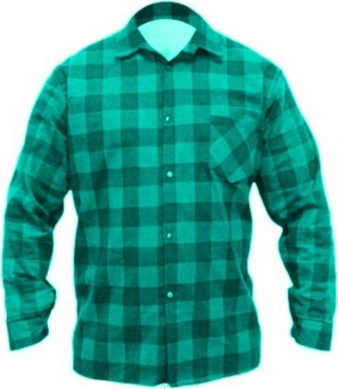 Изображение Dedra koszula flanelowa zielona, rozmiar L, 100% bawena (BH51F4-L)