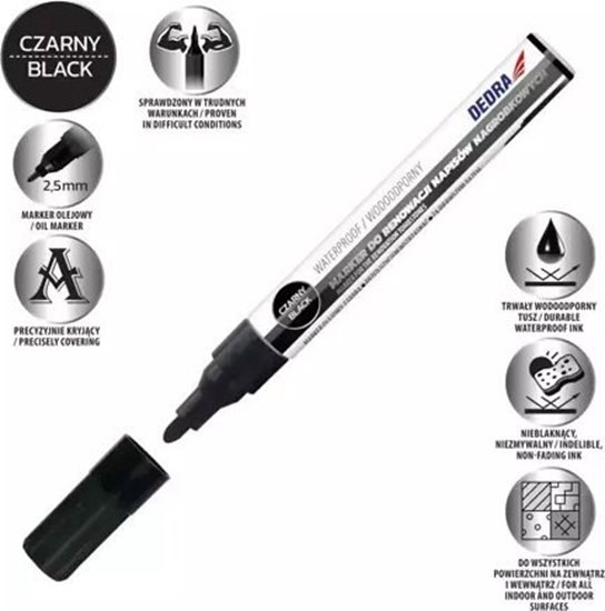 Изображение Dedra Marker do renowacji napisów nagrobkowych czarny, 1 szt.