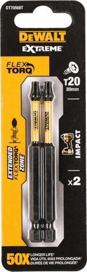 Изображение Dewalt DEWALT KOCÓWKA UDAR. TORX T20x89mm /2szt. DT70568T-QZ