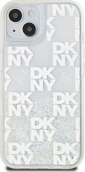 Picture of DKNY Apple iPhone 15 hardcase Liquid Glitter Multilogo White