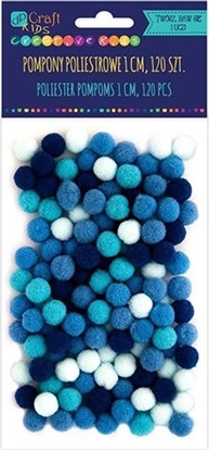 Attēls no DP Craft Pompony poliestrowe DPCRRAFT 1cm mix niebieski 120szt. Dalprint