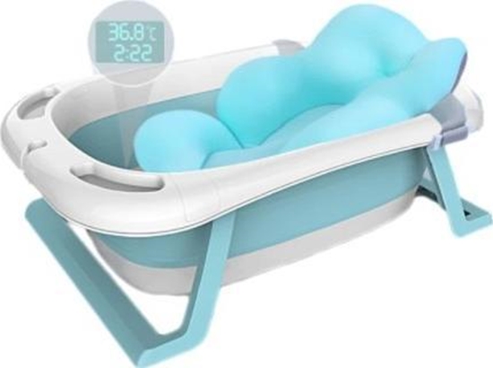 Изображение DWM WANIENKA WANNA DLA DZIECI SKADANA TURYSTYCZNA + TERMOMETR I PODUSZKA NIEBIESKA