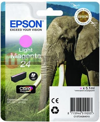 Изображение Epson Elephant Singlepack Light Magenta 24 Claria Photo HD Ink