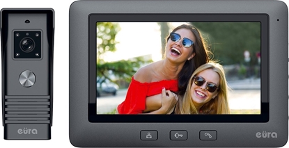 Attēls no Eura Wideodomofon EURA VDP-45A3 ALPHA czarny kolor monitor 7'' obsuga 1 wejcia