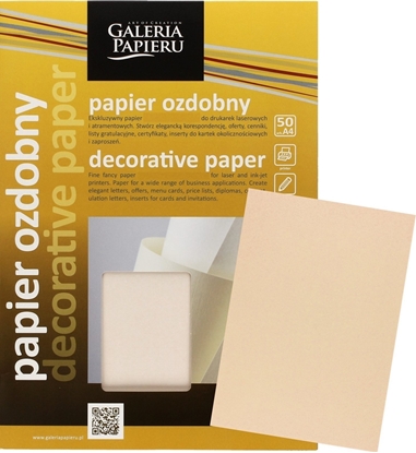 Picture of GALERIA PAPIERU Papier ozdobny Galeria Papieru A4/110g Laid beowy (50)