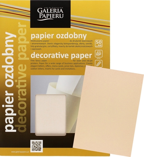 Picture of GALERIA PAPIERU Papier ozdobny Galeria Papieru A4/110g Laid beowy (50)