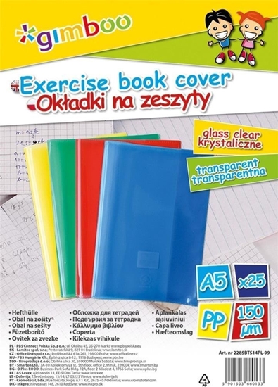 Picture of Gimboo Okadki zeszytowe A5 krystalczne MIX 25szt