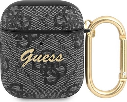 Изображение Guess Etui ochronne GUA24GSMK 4G Script Metal Collection do AirPods 1/2 szare