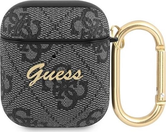 Изображение Guess Etui ochronne GUA24GSMK 4G Script Metal Collection do AirPods 1/2 szare