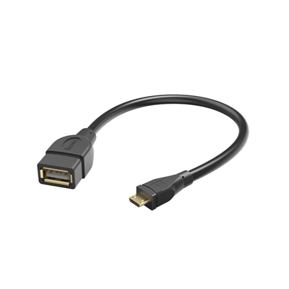 Изображение Hama 00173892 USB 2.0 Adapter Cable, OTG micro B plug - A socket 15cm black