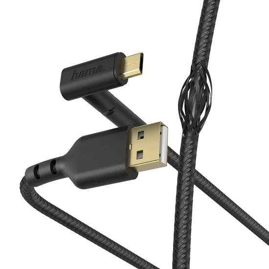 Изображение Hama 00187215 Stand Charging/Data Cable, Micro-USB 1.5m black