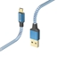 Изображение Hama 00201555 Reflective Charging Cable, USB-A - Micro-USB 1.5m Nylon blue