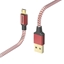 Изображение Hama 00201556 Reflective Charging Cable, USB-A - Micro-USB 1.5m Nylon red