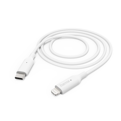 Изображение Hama 00201598 Charging Cable, USB-C - Lightning 1m white
