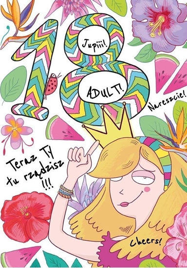 Picture of HENRY Karnet A5 Urodziny 18 - Dziewczyna tropiki