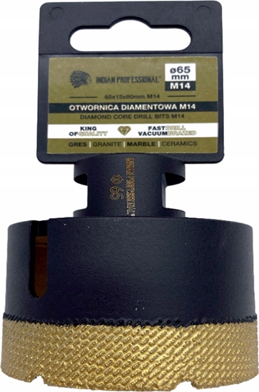 Picture of INDIAN PROFESSIONAL KORONA DIAMENTOWA M14  65mm WIERCENIE NA SUCHO /INDIAN PROFESSIONAL