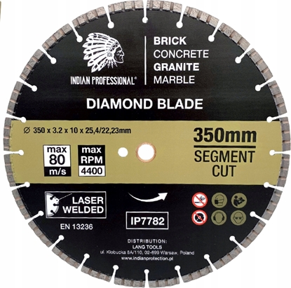 Picture of INDIAN PROFESSIONAL TARCZA DIAMENTOWA 350mm SEGMENT TURBO CUT  INDIAN PROFESSIONAL