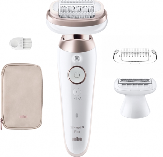 Picture of Braun Epilator | SES9-030 3D Silk-Epilk 9 Flex | Operating time (max) 50 min | Number of power levels 2 | Wet & Dry | White/Rose