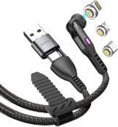 Picture of Kabel USB STATIK USB-A + USB-C - USB-C + microUSB + Lightning 3 m Czarny (PUP-0520-10FT)