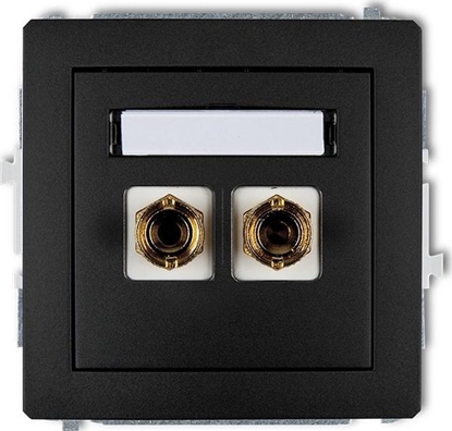 Attēls no Karlik Gniazdo gonikowe Karlik Deco 12DGG-3 pojedyncze (typu banan - czerwony i czarny, pozacany, 4 mm2, do lutowania) czarny mat