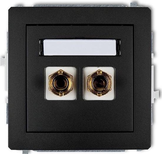 Picture of Karlik Gniazdo gonikowe Karlik Deco 12DGG-3 pojedyncze (typu banan - czerwony i czarny, pozacany, 4 mm2, do lutowania) czarny mat