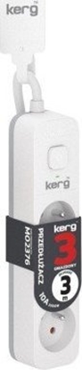 Attēls no Kerg Przeduacz KERG z wycznikiem-3 gniazda-biao-szary-3m-10A-H05VV-F-3x1,0mm2