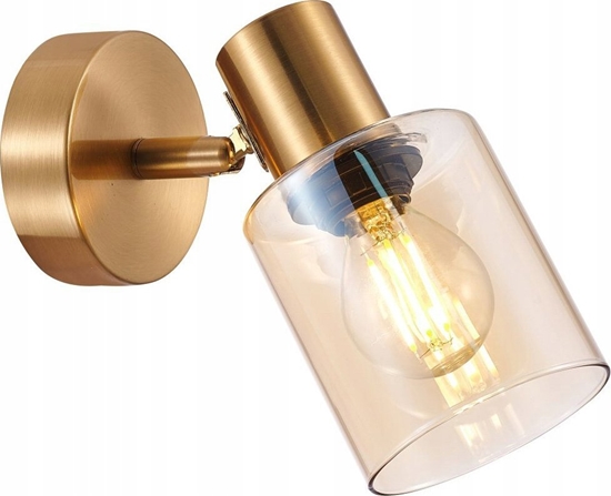 Picture of Kinkiet Italux Italux Santia SPL-65342-1-BRO-AMB kinkiet lampa cienna 1x40W E14 mosidz/bursztynowy