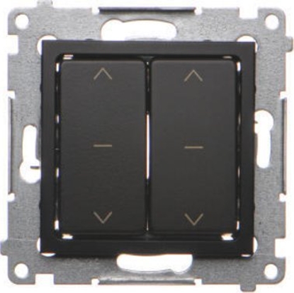 Attēls no Kontakt-Simon cznik roletowy Kontakt Simon 54 DZW2.01/49 podwójny modu 10A, 250V~, szybkozcza w komplecie z piercieniem dekoracyjnym czarny