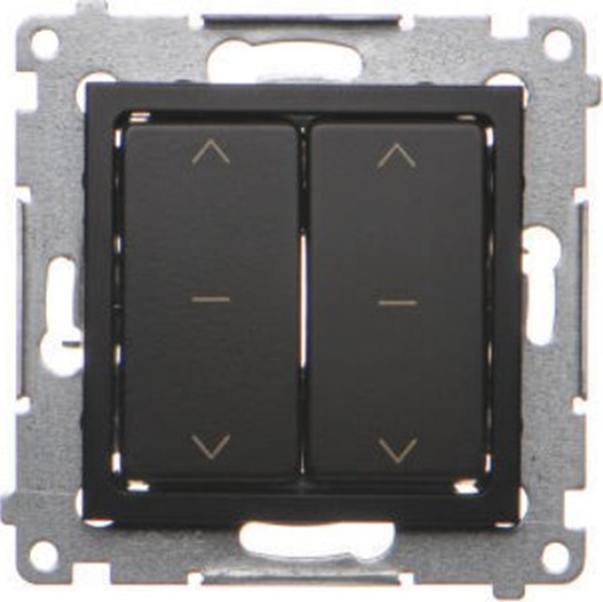 Picture of Kontakt-Simon cznik roletowy Kontakt Simon 54 DZW2.01/49 podwójny modu 10A, 250V~, szybkozcza w komplecie z piercieniem dekoracyjnym czarny