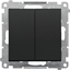 Attēls no Kontakt-Simon Przycisk podwójny Kontakt-Simon 55 TP2.01/149 zwierny bez piktogramu modu 10 AX, 250V~, szybkozcza czarny mat