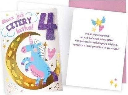 Picture of KUKARTKA Karnet Urodziny 4 jednoroec