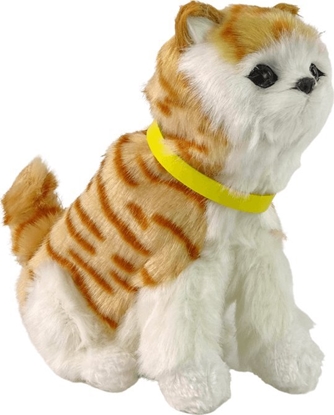 Изображение LeanToys Interaktywny Kot Kotek Pluszowy Miauczy Rusza Gow i Ogonem