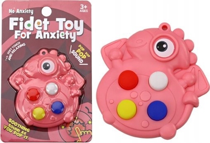 Picture of LeanToys Pop It Dinozaur Antystresowy Sensoryczny Róowy Kieszonkowy