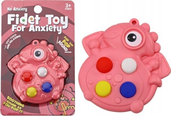 Picture of LeanToys Pop It Dinozaur Antystresowy Sensoryczny Róowy Kieszonkowy