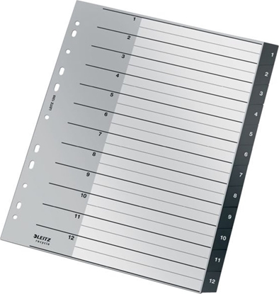 Attēls no Leitz Przekadki PP Leitz Recycle A4 Maxi 1-12 czarne