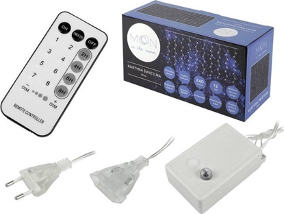 Изображение LTC PR Kurtyna wietlna 240 LED, 3x2m, 8 funkcji, 230V sterowana pilotem, zimne biae Kurtyna wietlna 240 x LED, 2 x 3 m, 8 funkcji, AC 230 V, sterowana pilotem, wiato ciepe biae.