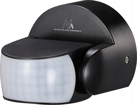 Изображение Maclean Czujnik ruchu PIR Maclean, na podczerwie, IP65, czarny, zasig 12m, max. obienie 800/1200W, MCE468 B