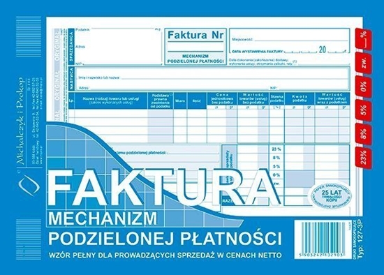 Picture of Michalczyk i Prokop 127-3P Faktura A5 MPP netto-pena