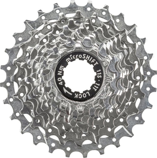 Изображение Microshift Kaseta MICROSHIFT CENTOS 11.rzdowa, Stalowa, Kompatybilna z Shimano, 11-12-13-14-15-17-19-21-24-28-32, Chrom, (NEW)