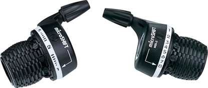 Attēls no Microshift Manetki MICROSHIFT, Para, 8.rzdowe(3x8), Kompatybilne z Shimano, Twist Shifter, Indeksowanie (NEW)