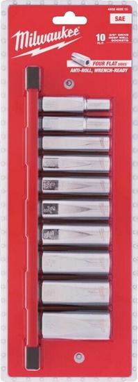 Picture of Milwaukee MILWAUKEE ZESTAW NASADEK 10 szt. 3/8" IMPERIALNE DUGIE