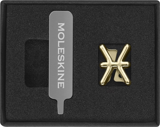 Изображение Moleskine Przypinka MOLESKINE, ryby, zota