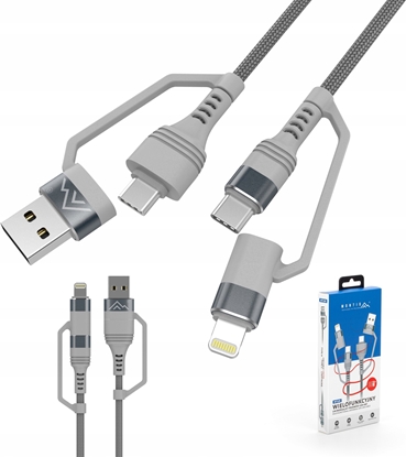Attēls no Montis Kabel USB 4w1 USB A-C-Lightning MT128 Montis