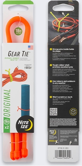 Picture of NiteIze Opaska Nite Ize Gear Tie Original 18 2Pack ORANGE