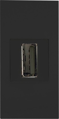 Picture of Orno NOEN USB data, gniazdo moduowe 22,5x45mm USB data 2.0, przelotka, czarne