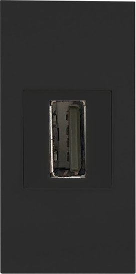 Picture of Orno NOEN USB data, gniazdo moduowe 22,5x45mm USB data 2.0, przelotka, czarne