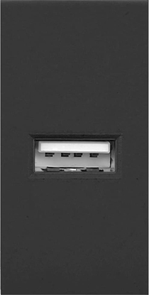 Picture of Orno NOEN USB, port moduowy 22,5x45mm z adowark USB, 2,1A 5V DC, czarne